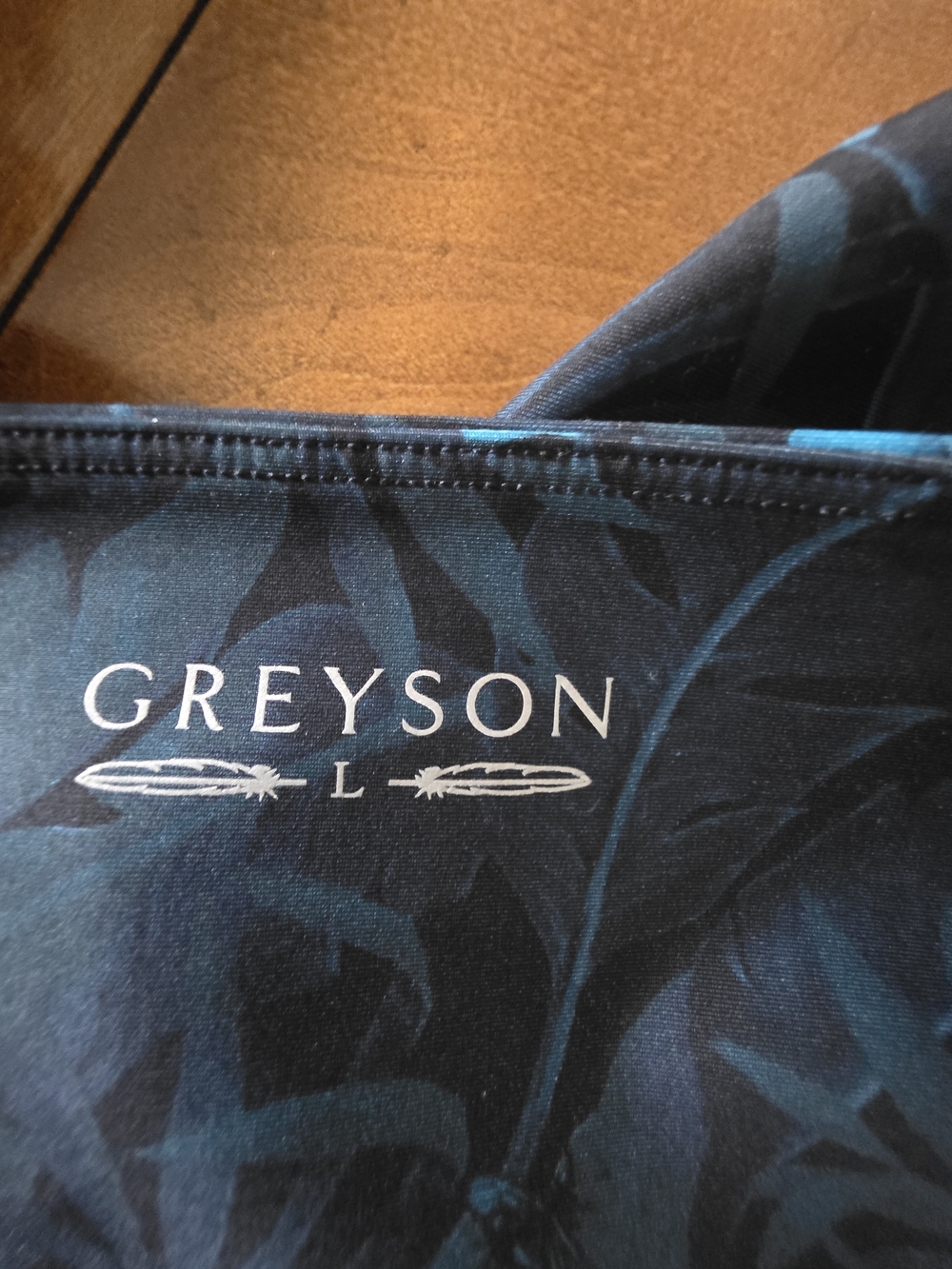Greyson Black Leggings with Teal Floral Jacquard - Picture 4 of 4